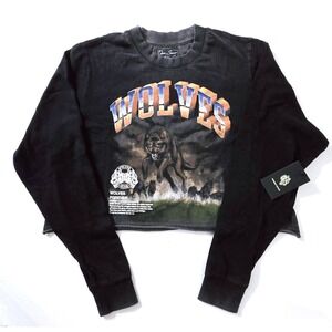 Darc Sport Wolves Club Crop Shirt Women's S Black Eat Them Alive Premium Vintage